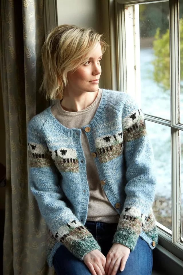 Pachamama Pachamama Women's Hazy Sheep Cardigan in Blue - 2