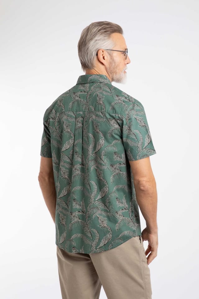 Weird Fish Weird Fish Men's Avondale Short Sleeve Printed Shirt in Green - 3