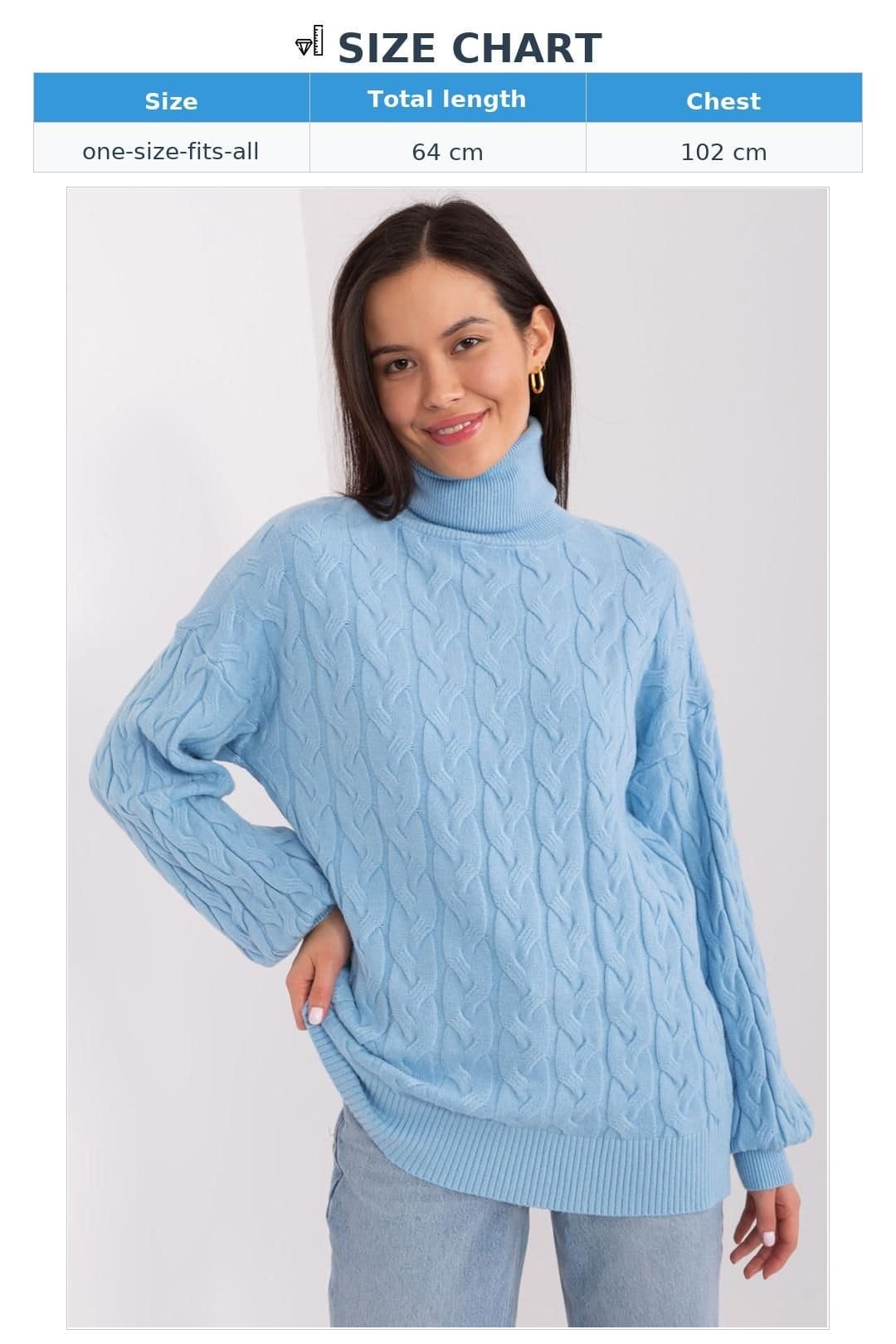 Love Lace Love Lace Women's Variegated Plaid Turtleneck Long Sleeve Sweater Style 188300 in Blue - 4