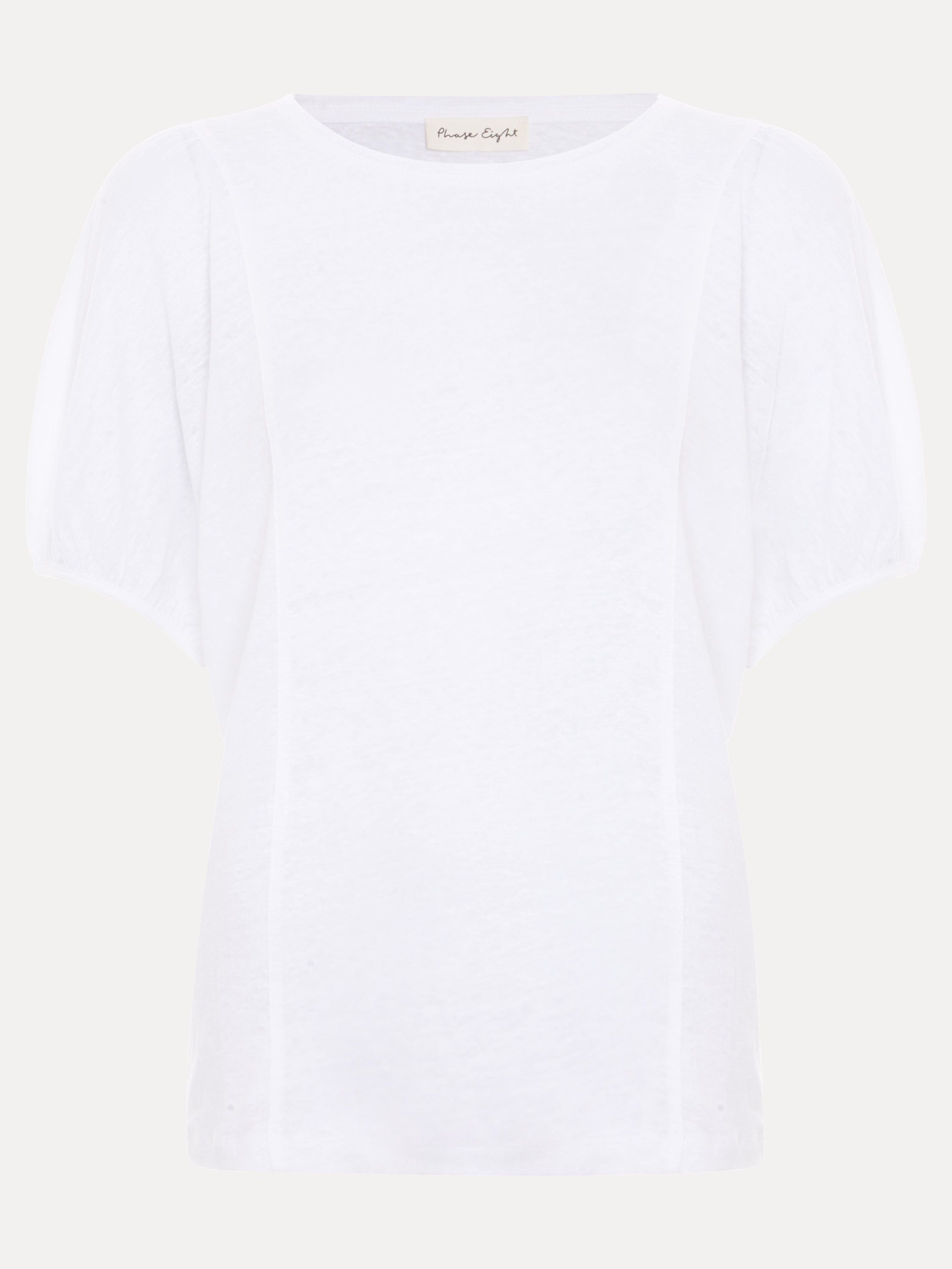Phase Eight Phase Eight Women's Arabel Linen Gathered Sleeve Top in White - 2