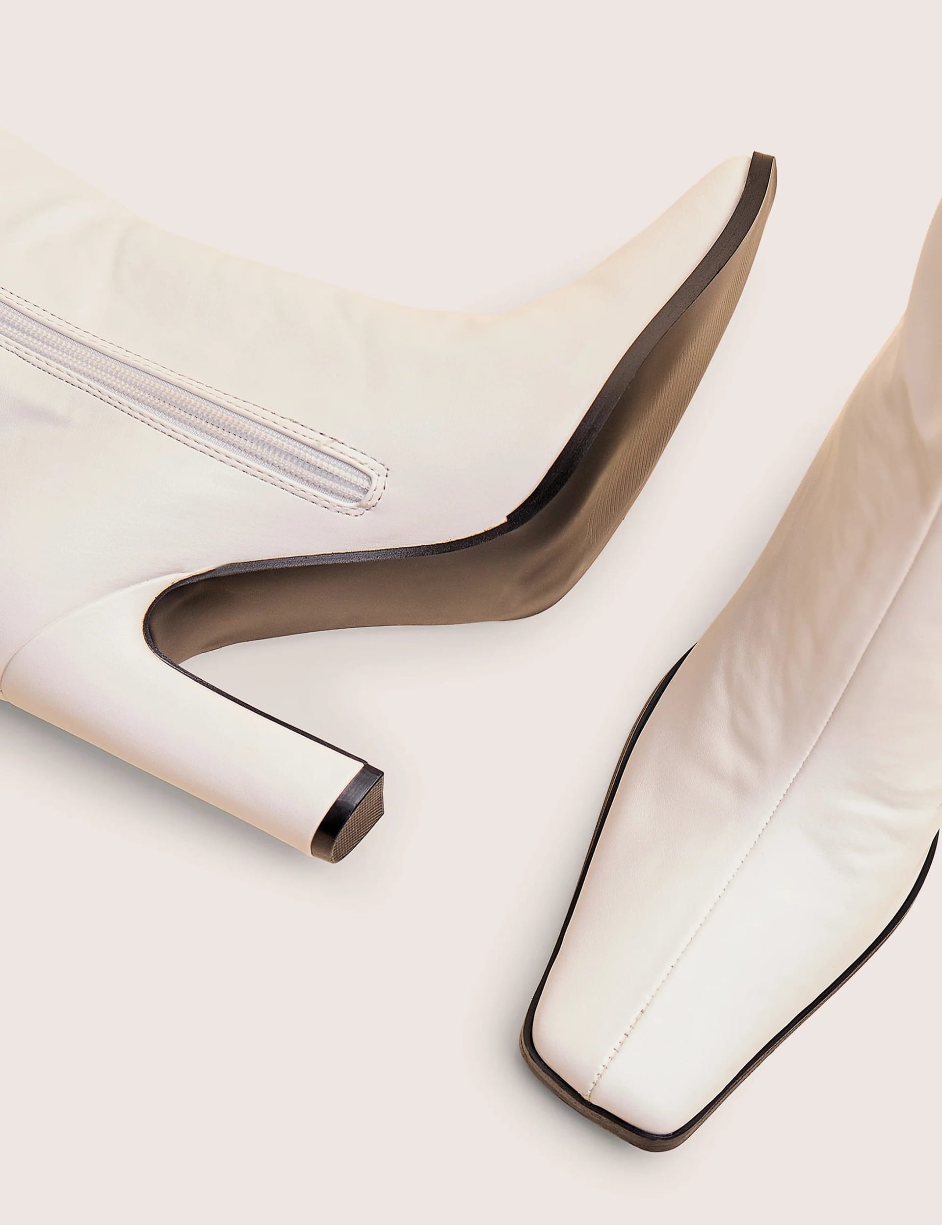 Public Desire Acquilla White Knee High Flared Boots - 4
