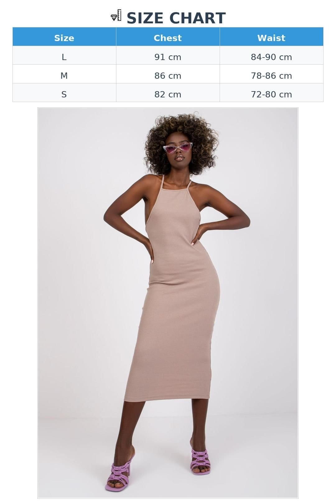 Love Lace Love Lace Women's Everyday Ribbed Square Neck Midi Pencil Dress in Beige - 4