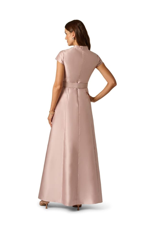 Adrianna Papell Adrianna Papell Women's Mikado Belt Gown in Pink - 3