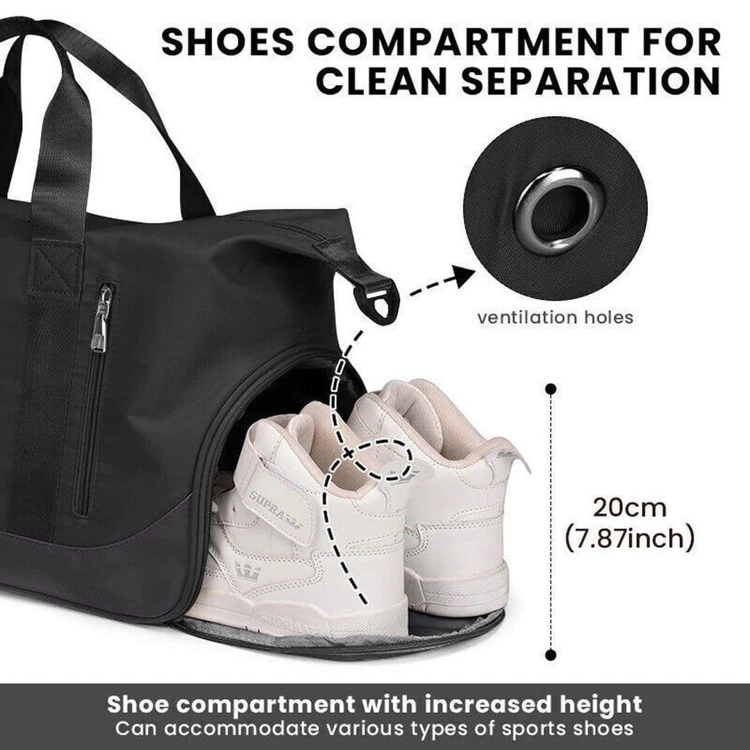 FLAVORA FLAVORA Men's Black 30L Large Gym Duffle Bag Waterproof - 4