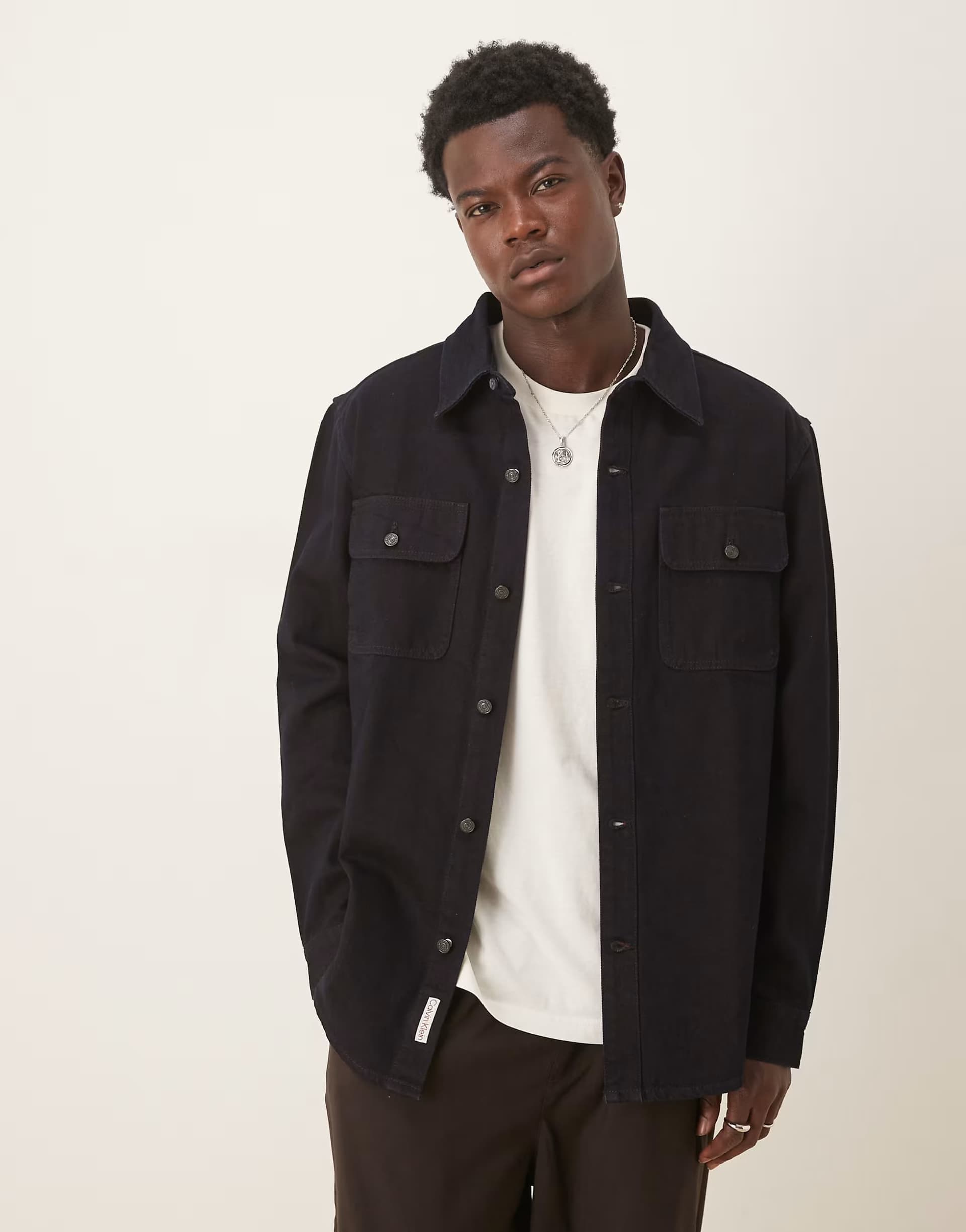 ASOS Calvin Klein Jeans Navy Long Overshirt