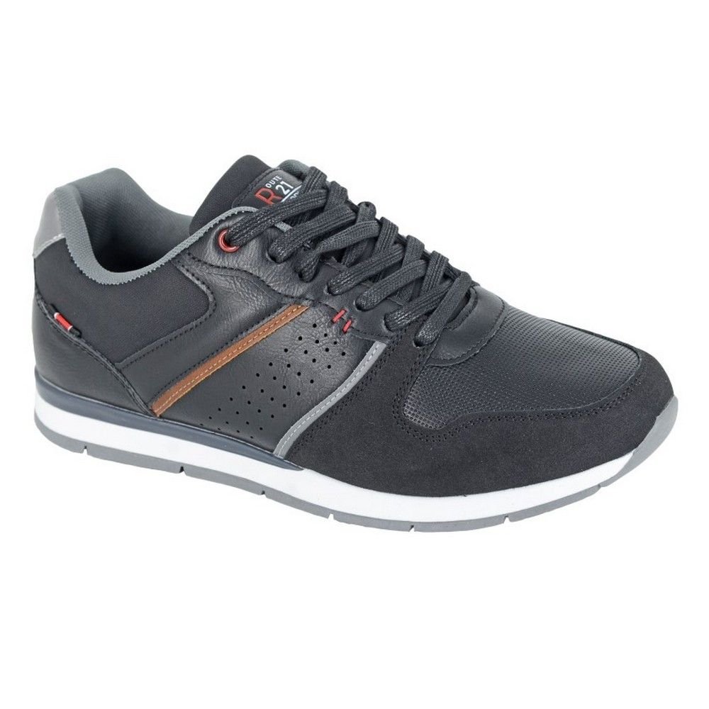 R21 R21 Men's Contrast Detail Lace Up Trainers in Black - 2