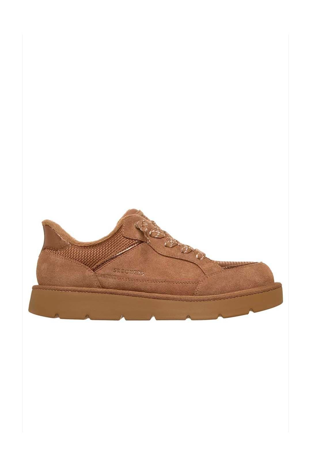 Skechers Skechers Women's Keepsakes Cozy Slip-Ins Suede & Mesh Trainers Chestnut