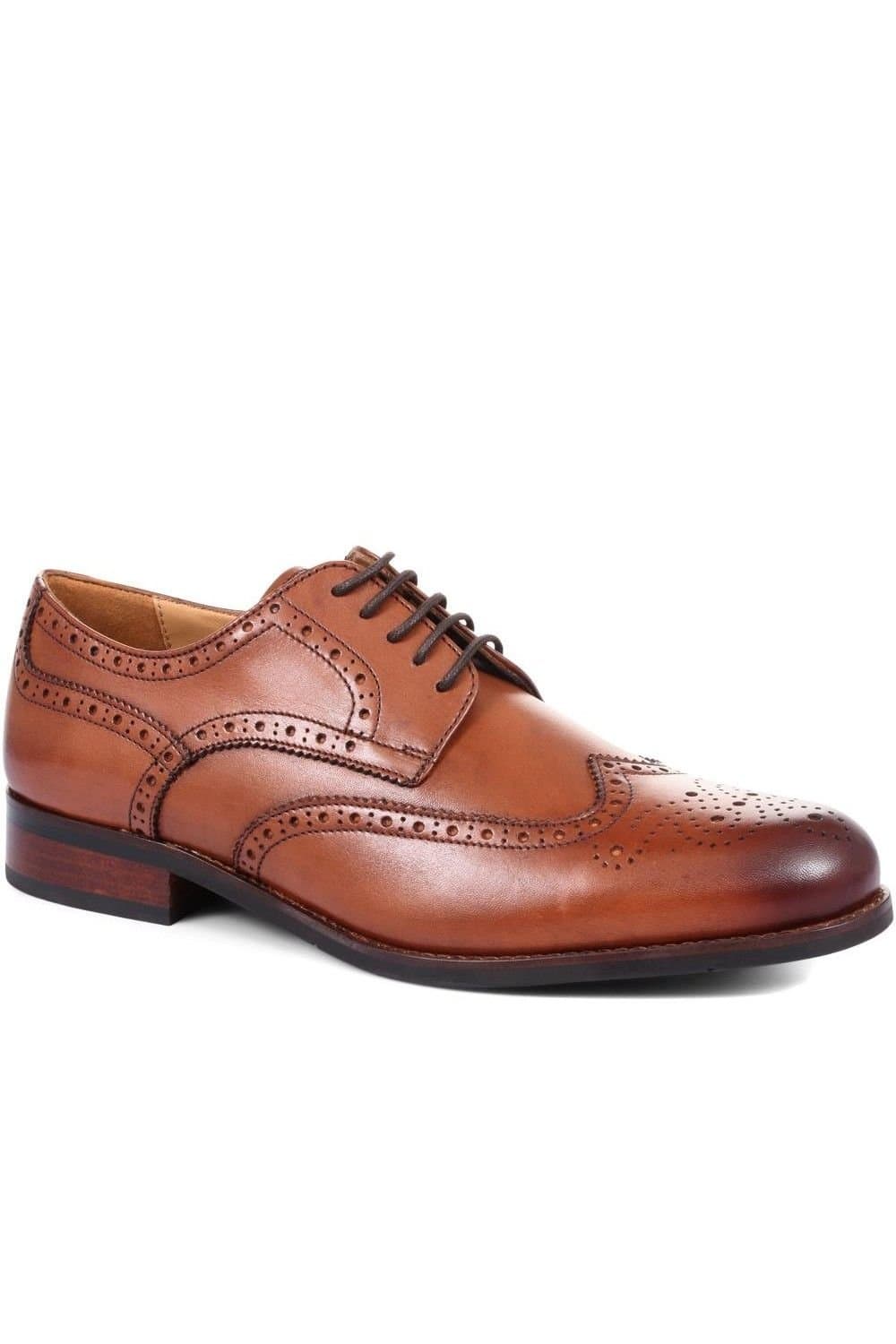 Jones Bootmaker Jones Bootmaker Manning Wide-Fit Men's Brogues in Light Brown