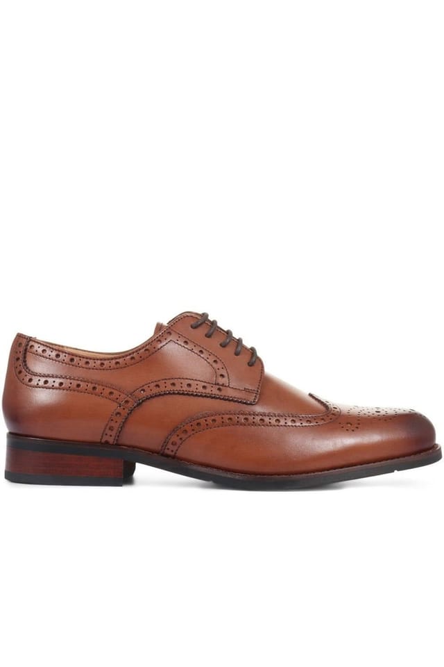 Jones Bootmaker Jones Bootmaker Manning Wide-Fit Men's Brogues in Light Brown - 3