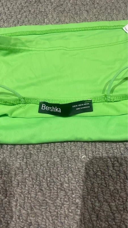 Bershka bright green crop top