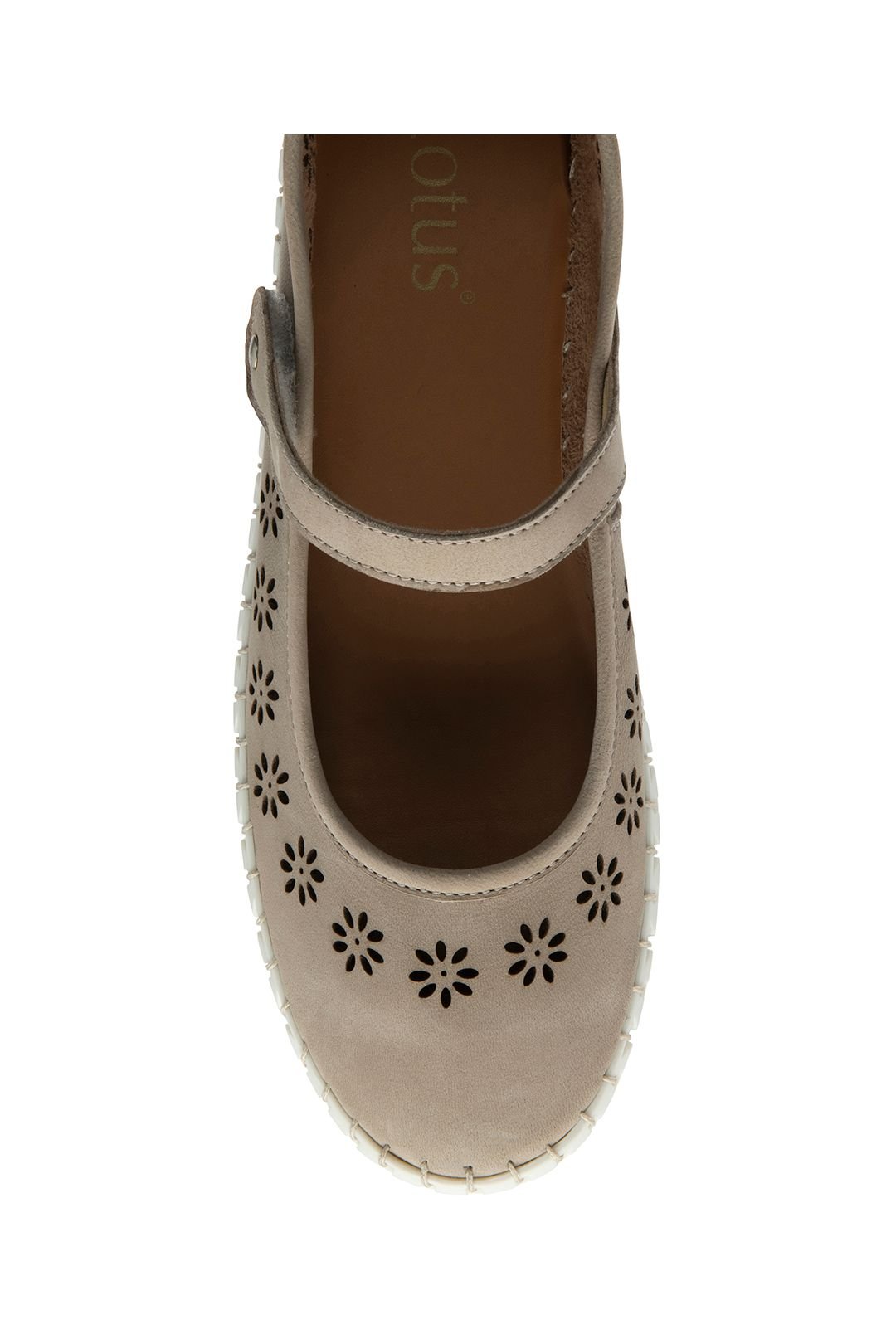 Lotus Lotus Women's 'Aurelia' Nubuck Flat Shoes in Natural - 4