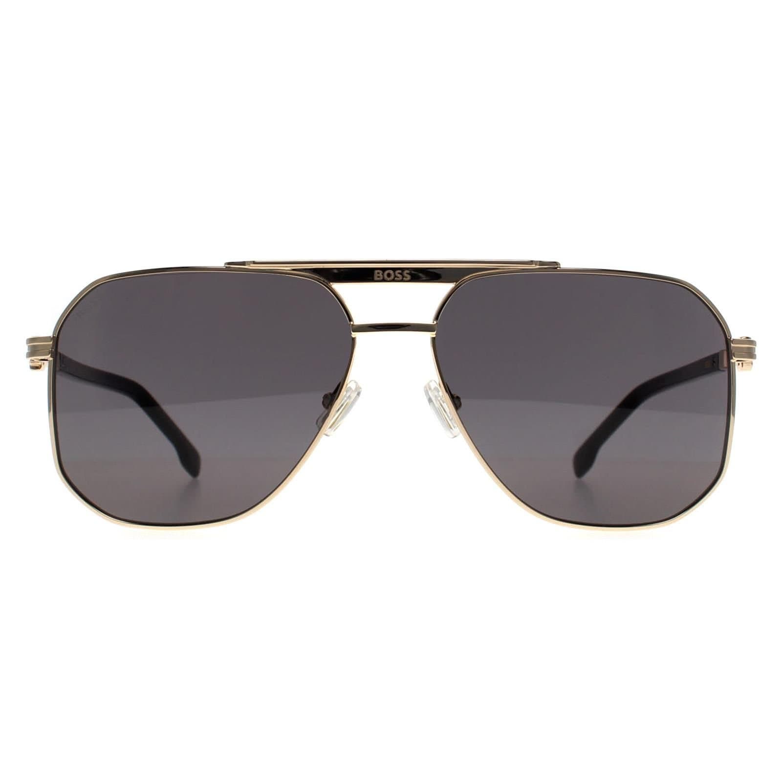 Hugo Boss Hugo Boss Men's Aviator Gold Black Grey Anti Reflective BOSS 1743/S