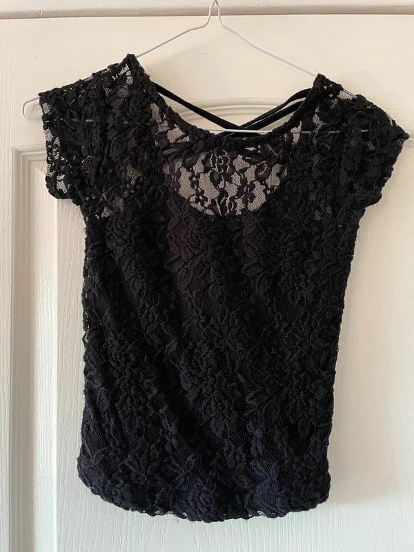 Bershka Black Lace Style Top