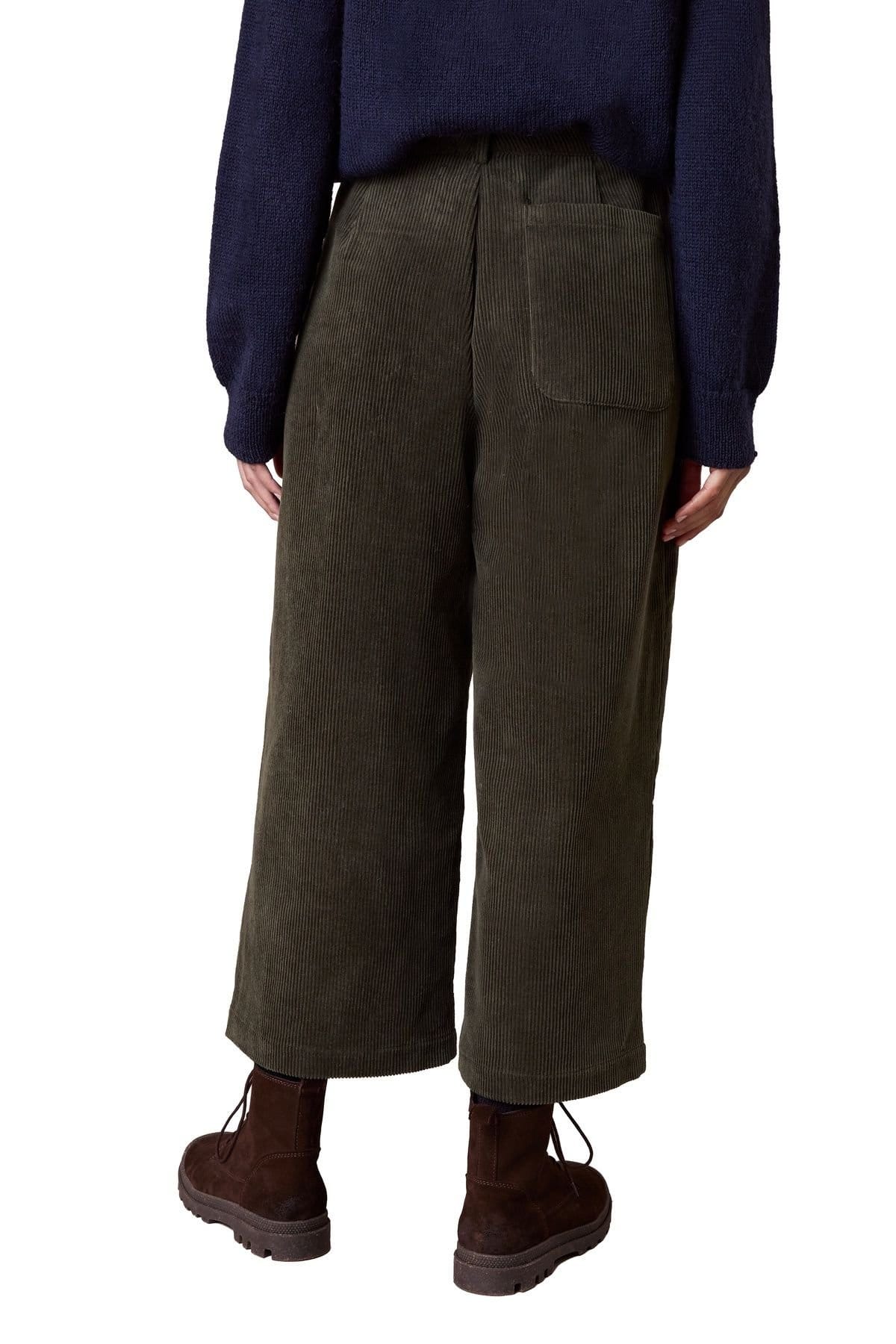 Celtic & Co Celtic & Co Women's Corduroy Crop Culottes in Dark Olive - 4