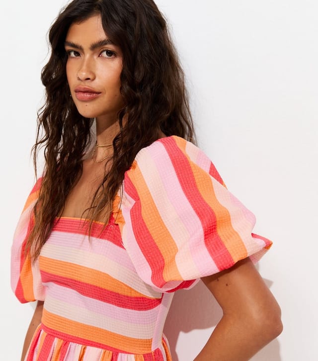 New Look Women's Pink Stripe Milkmaid Midi Dress New Look - 2