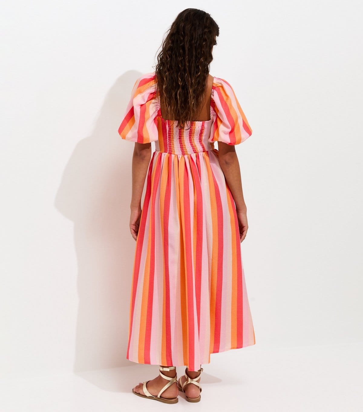 New Look Women's Pink Stripe Milkmaid Midi Dress New Look - 4