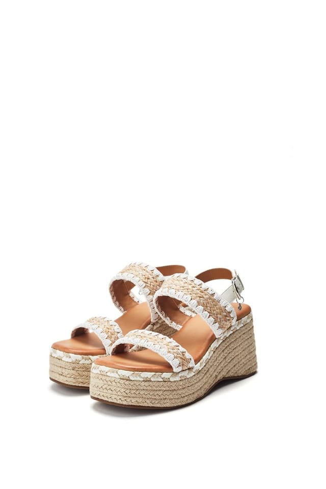 Moda In Pelle Moda In Pelle Women's 'Kelila' Textile Wedges in White - 3