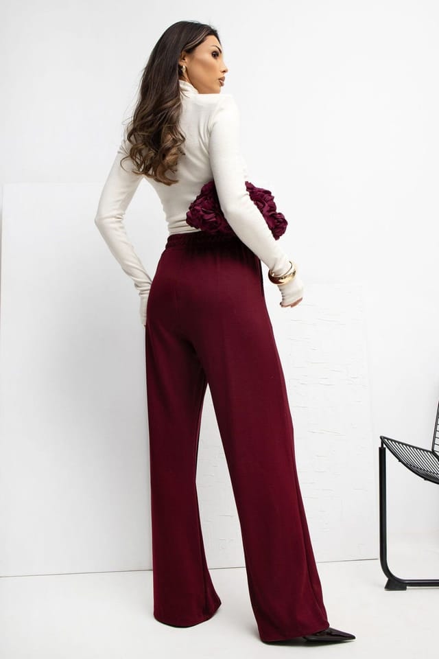 Love Lace Love Lace Women's Buttery Soft Wide Leg Tracksuit Trousers Style 222250 in Red - 3
