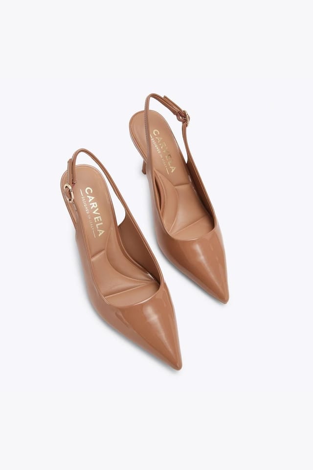 Carvela Carvela Women's 'Spirit Sling' Patent Heels in Beige - 2
