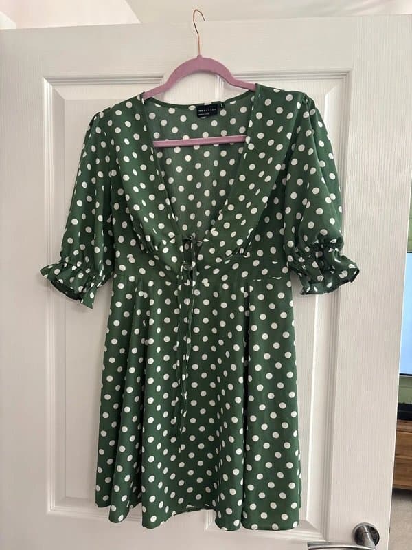 ASOS Design Asos khaki polka dress size 10