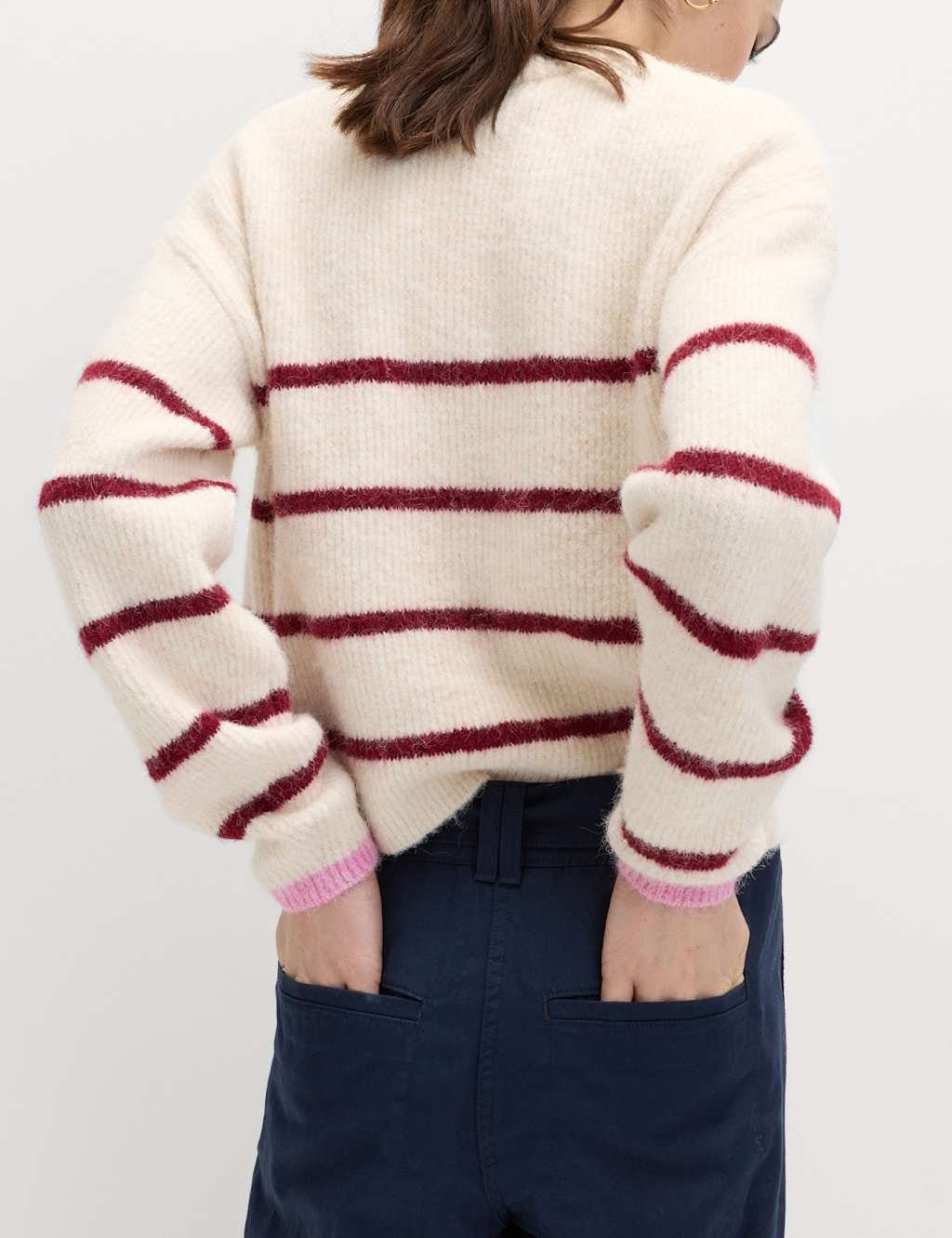 Marks & Spencer M&S Pure Cotton Belted Straight Leg Trousers Navy - 4