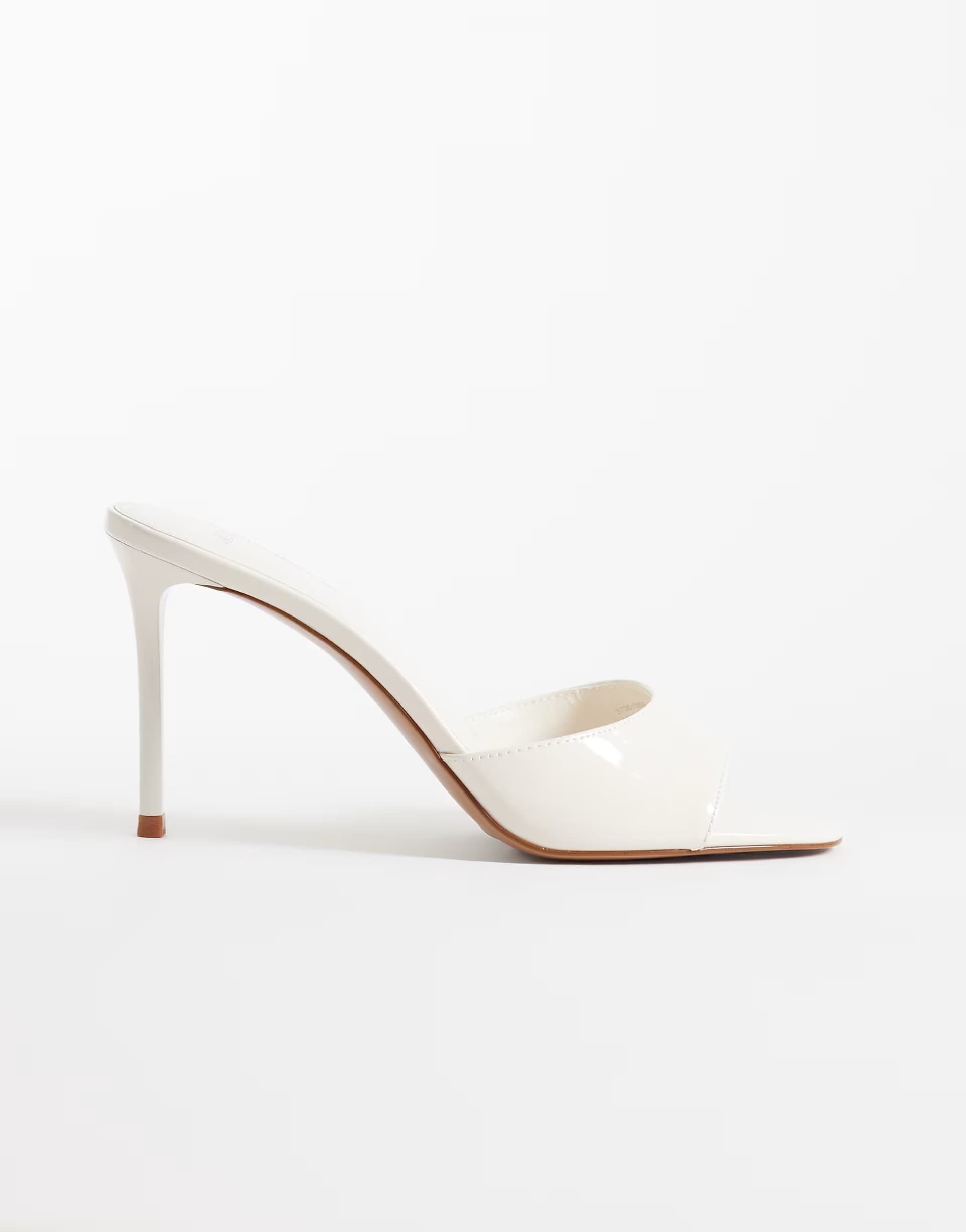 ASOS ASOS White Faux Leather Heeled Mule