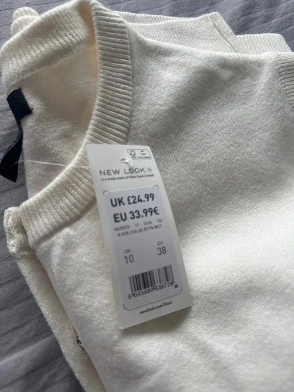 New Look Cream Waistcoast Button Top New Look