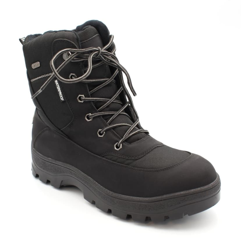 Mammal Mammal 'Keele' Men's Insulated Waterproof Winter Boots with Ice Grips in Black - 1