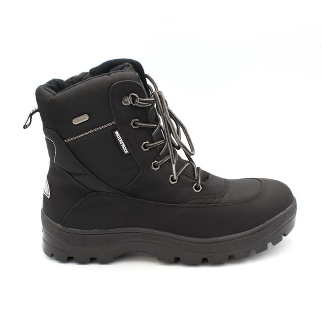 Mammal Mammal 'Keele' Men's Insulated Waterproof Winter Boots with Ice Grips in Black - 3