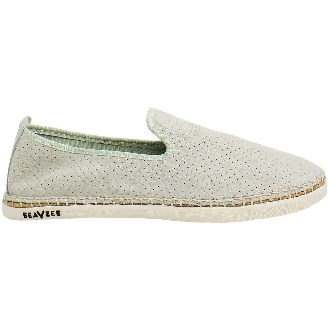 Seavees Seavees Green Suede Leather Slip-On Espadrilles