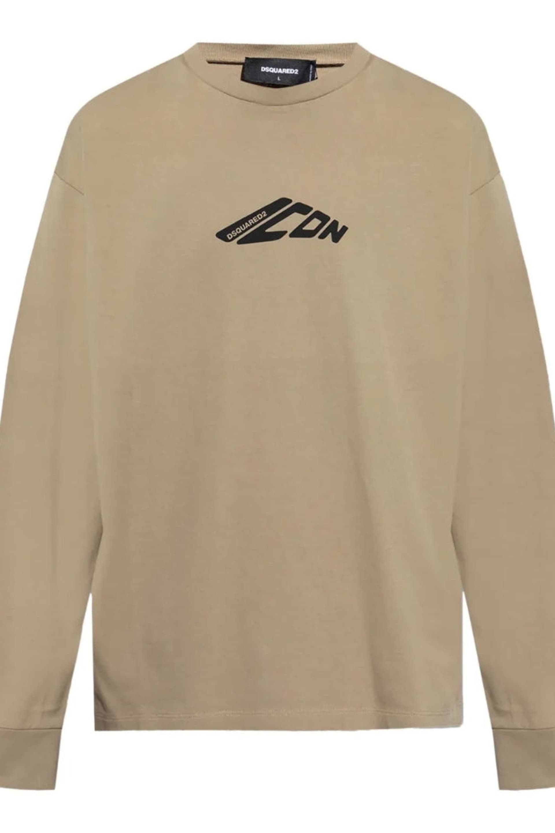 Dsquared2 Dsquared2 Men's Long Sleeve Round T-shirt in Stone