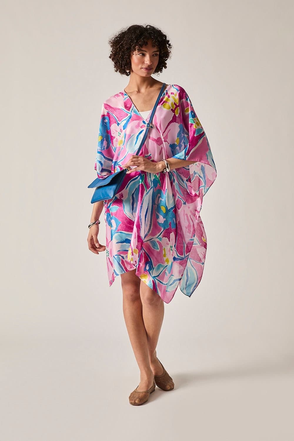 James Lakeland James Lakeland Women's Pink Abstract Floral Kaftan