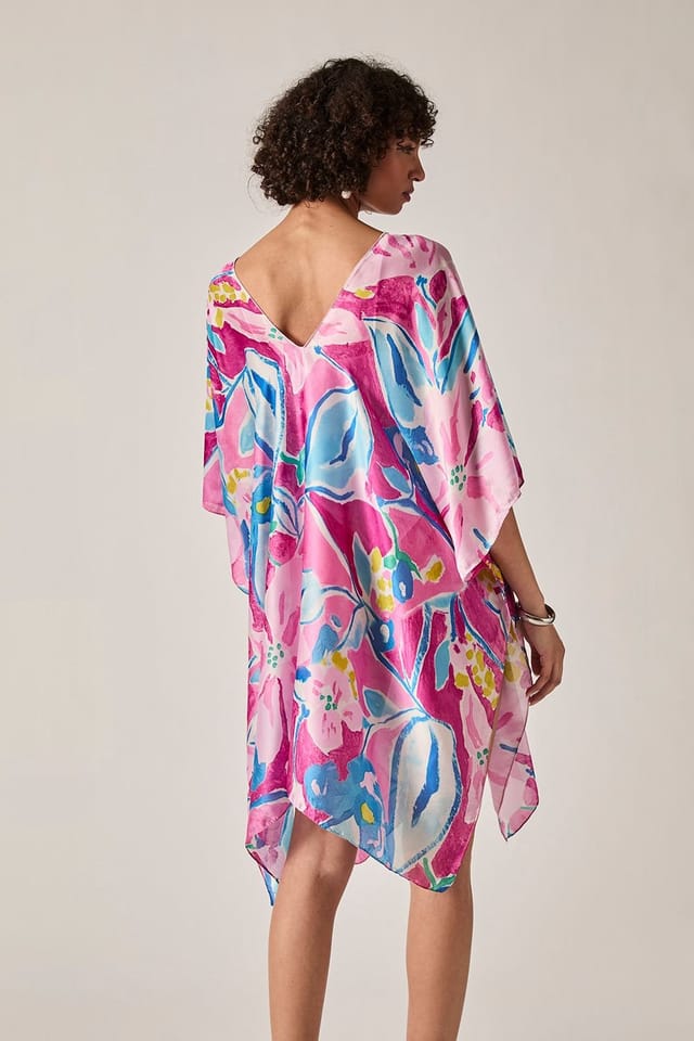 James Lakeland James Lakeland Women's Pink Abstract Floral Kaftan - 2