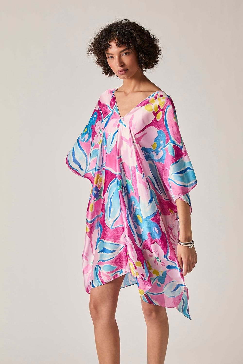 James Lakeland James Lakeland Women's Pink Abstract Floral Kaftan - 4