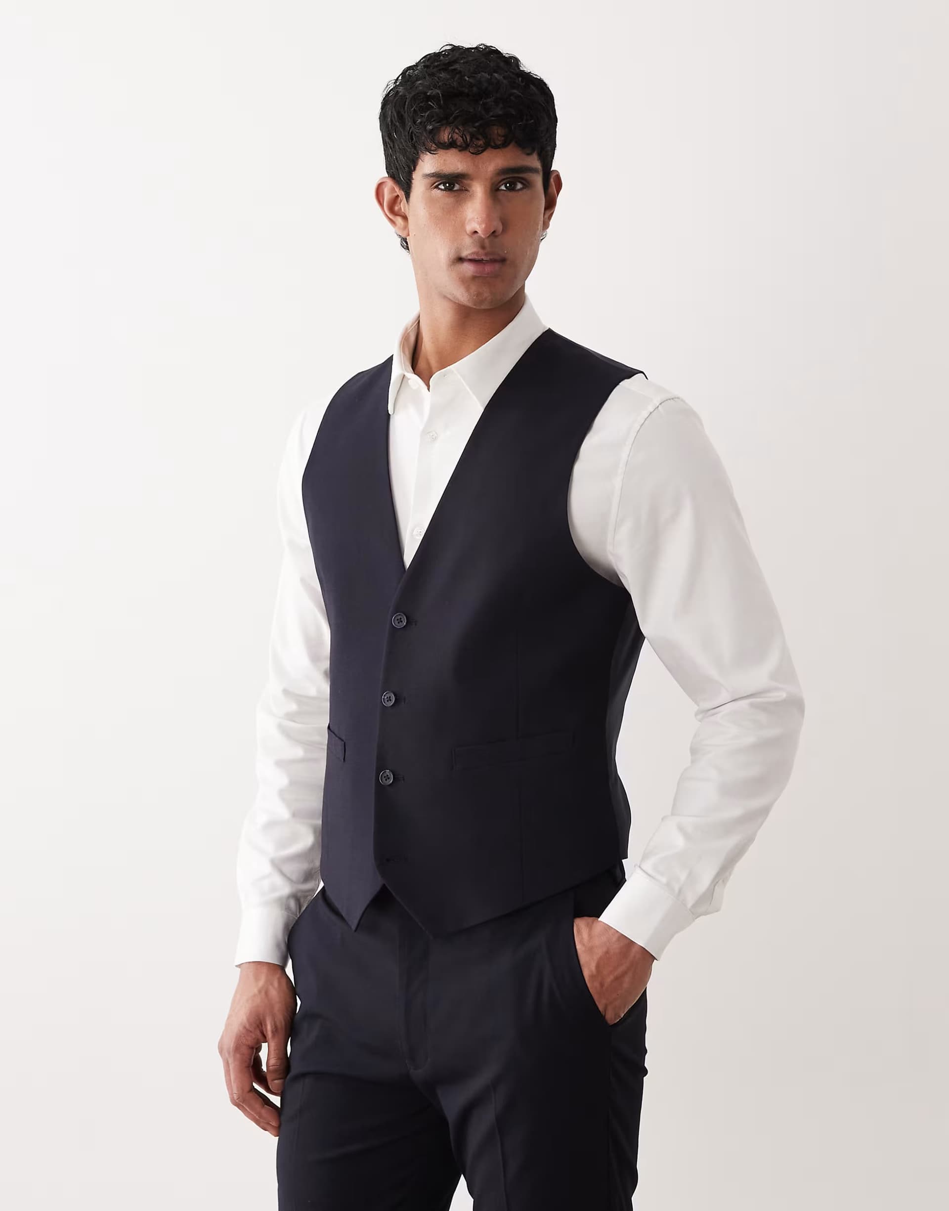 ASOS ASOS DESIGN slim suit waistcoat in navy