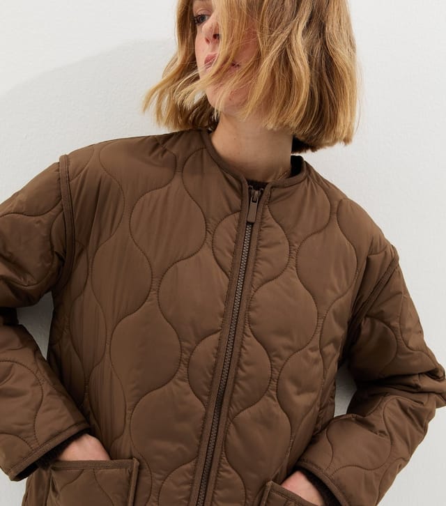New Look Women's Dark Brown Quilted Padded Jacket New Look - 2