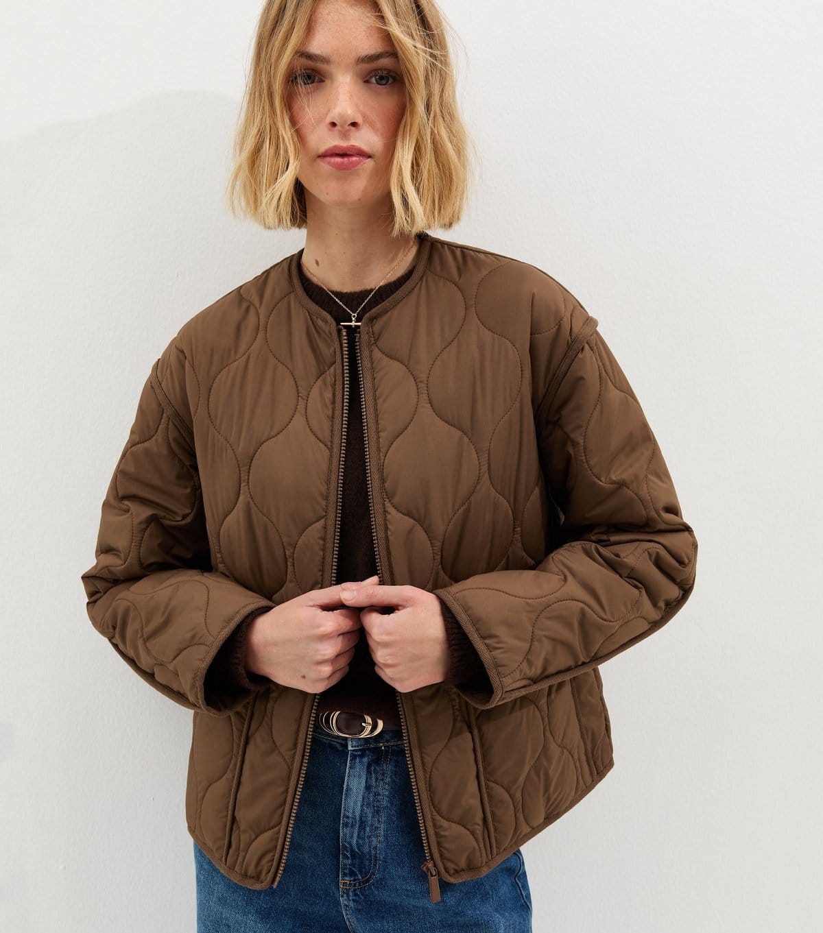 New Look Women's Dark Brown Quilted Padded Jacket New Look - 4
