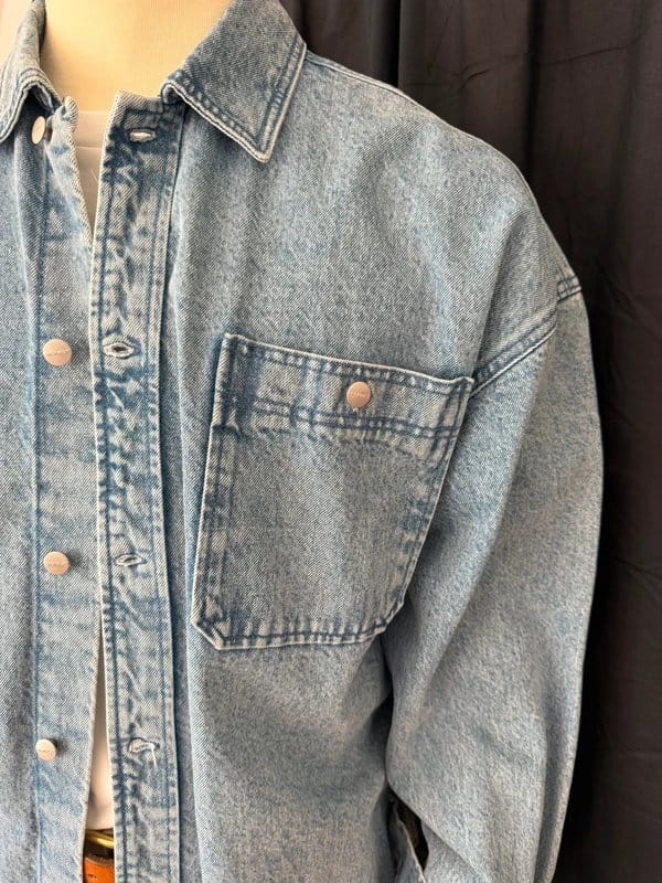 Jack & Jones Light Blue Denim Overshirt, Size UK XXL