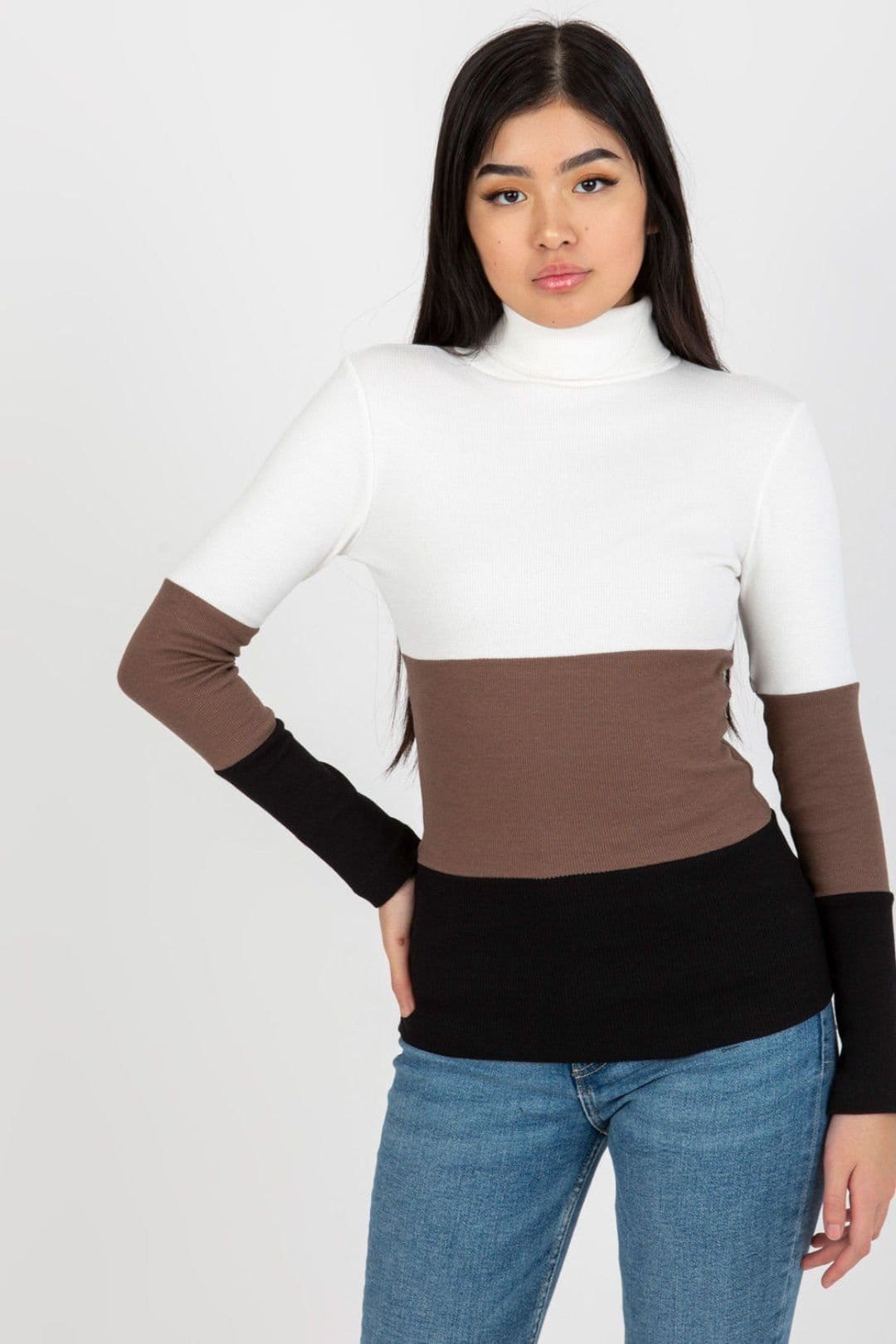 Love Lace Love Lace Women's Ribbed Long Sleeve Turtleneck Sweater Style 175119 in Black - 1