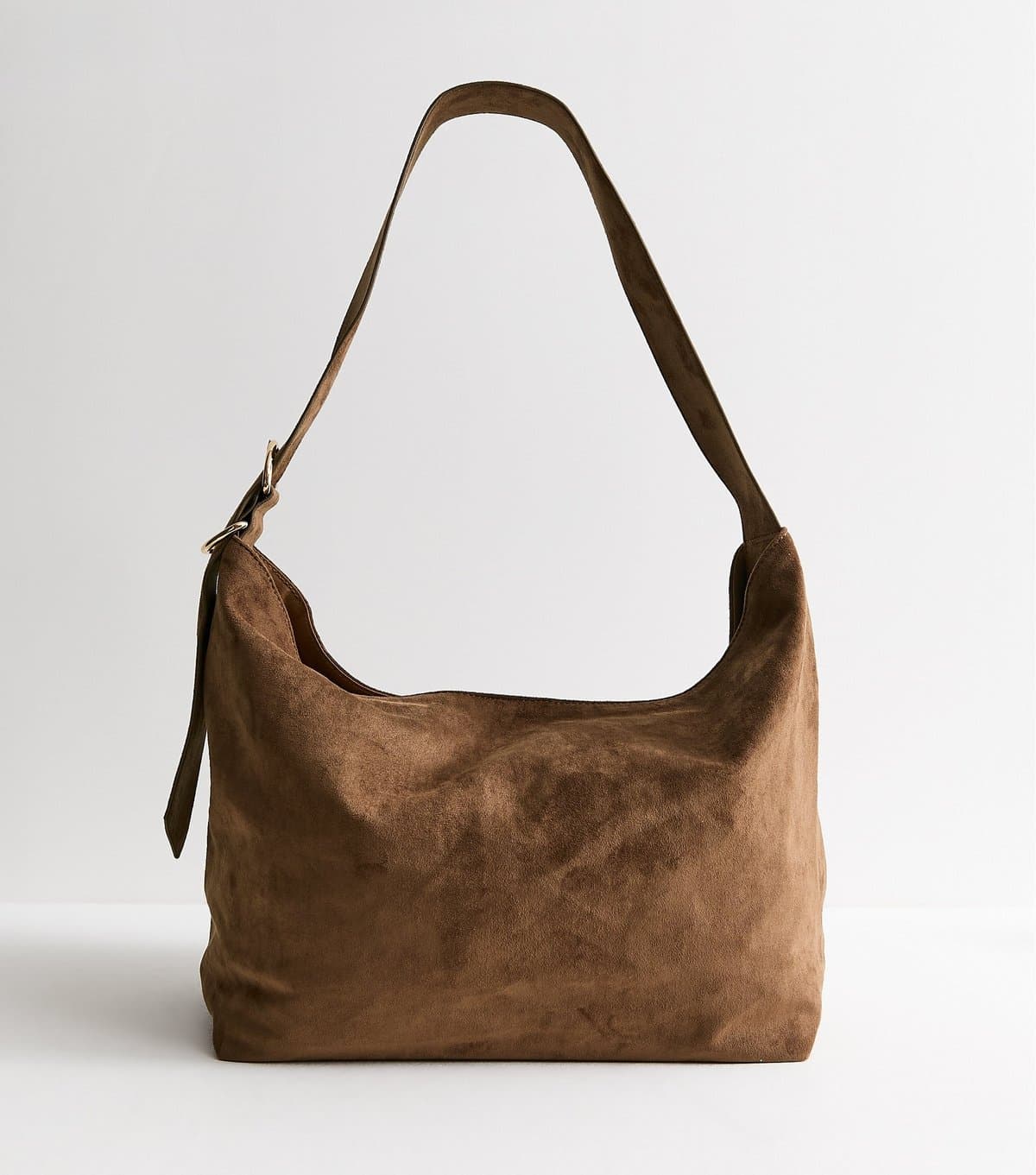 New Look Camel Faux Suede Ring Detail Hobo Shoulder Bag New Look