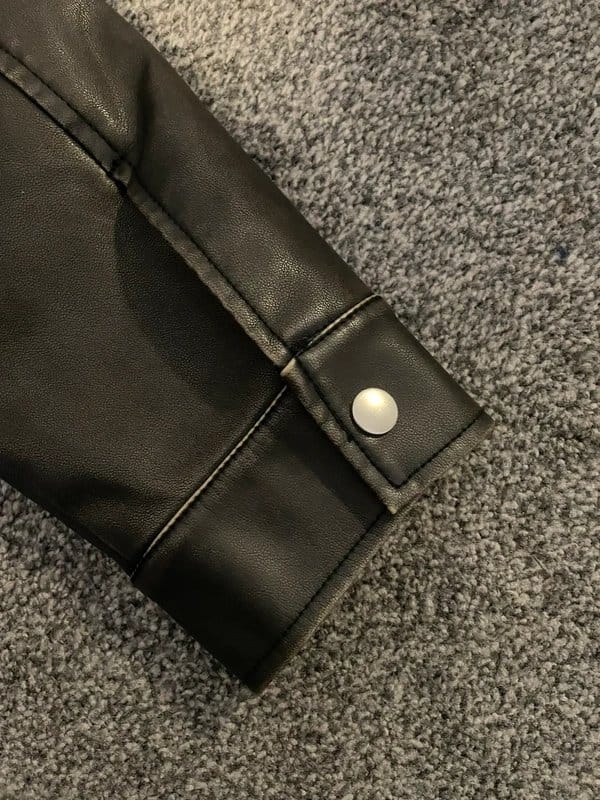 ASOS Black Washed Leather Harrington Jacket