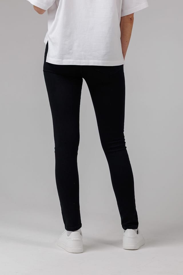 French Connection French Connection Women's Cotton Blend Stretch High Rise Skinny Denim Jeans in Black - 2
