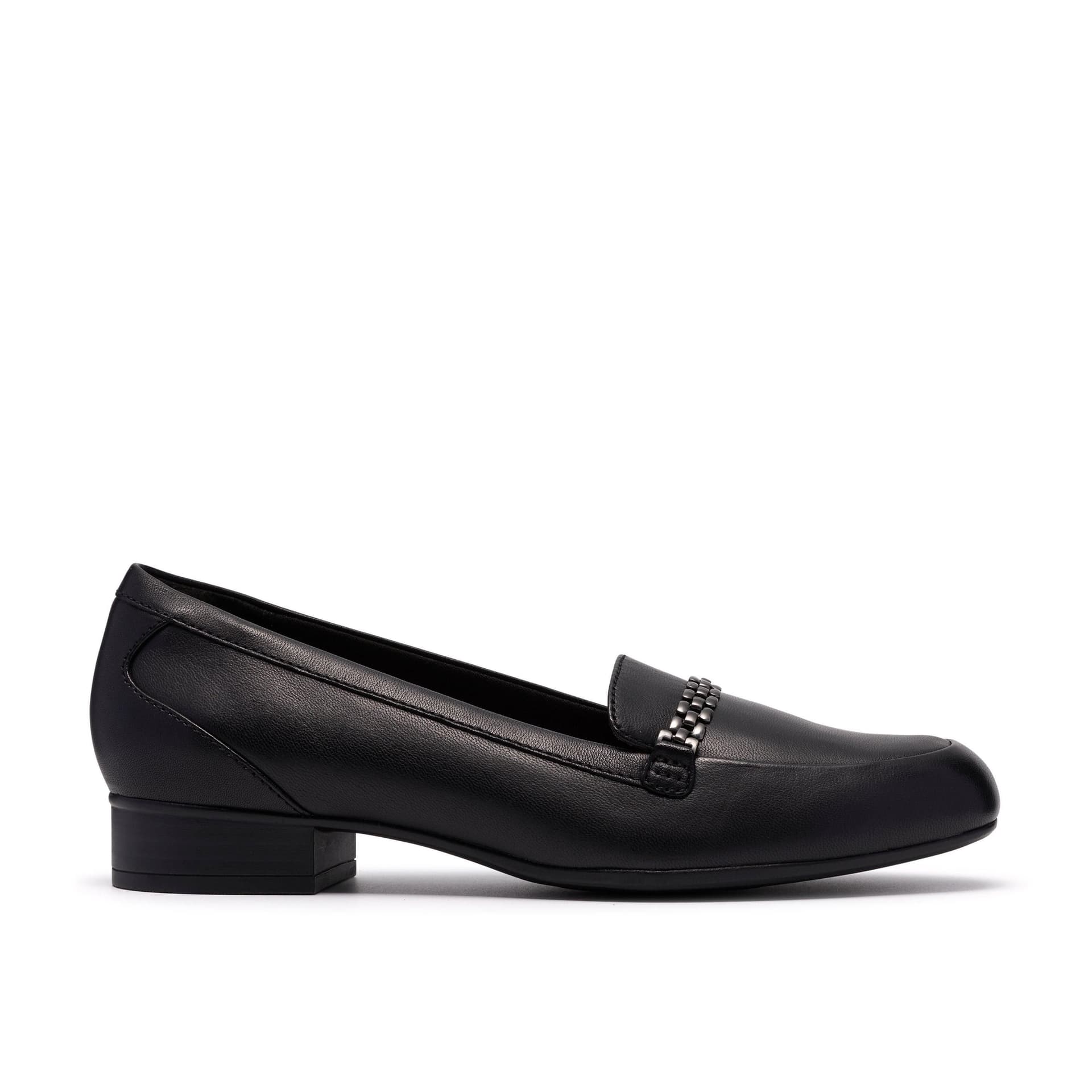 Clarks Clarks Women's Juliet Mia Black Leather Loafers, Slip Ons
