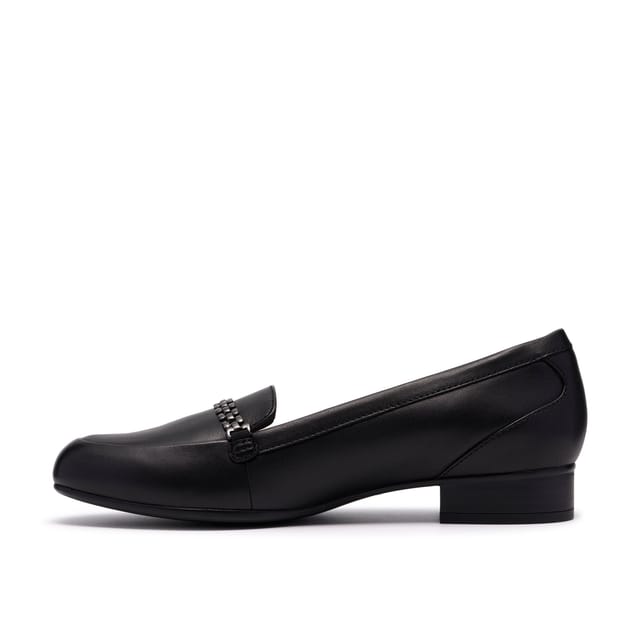 Clarks Clarks Women's Juliet Mia Black Leather Loafers, Slip Ons - 2