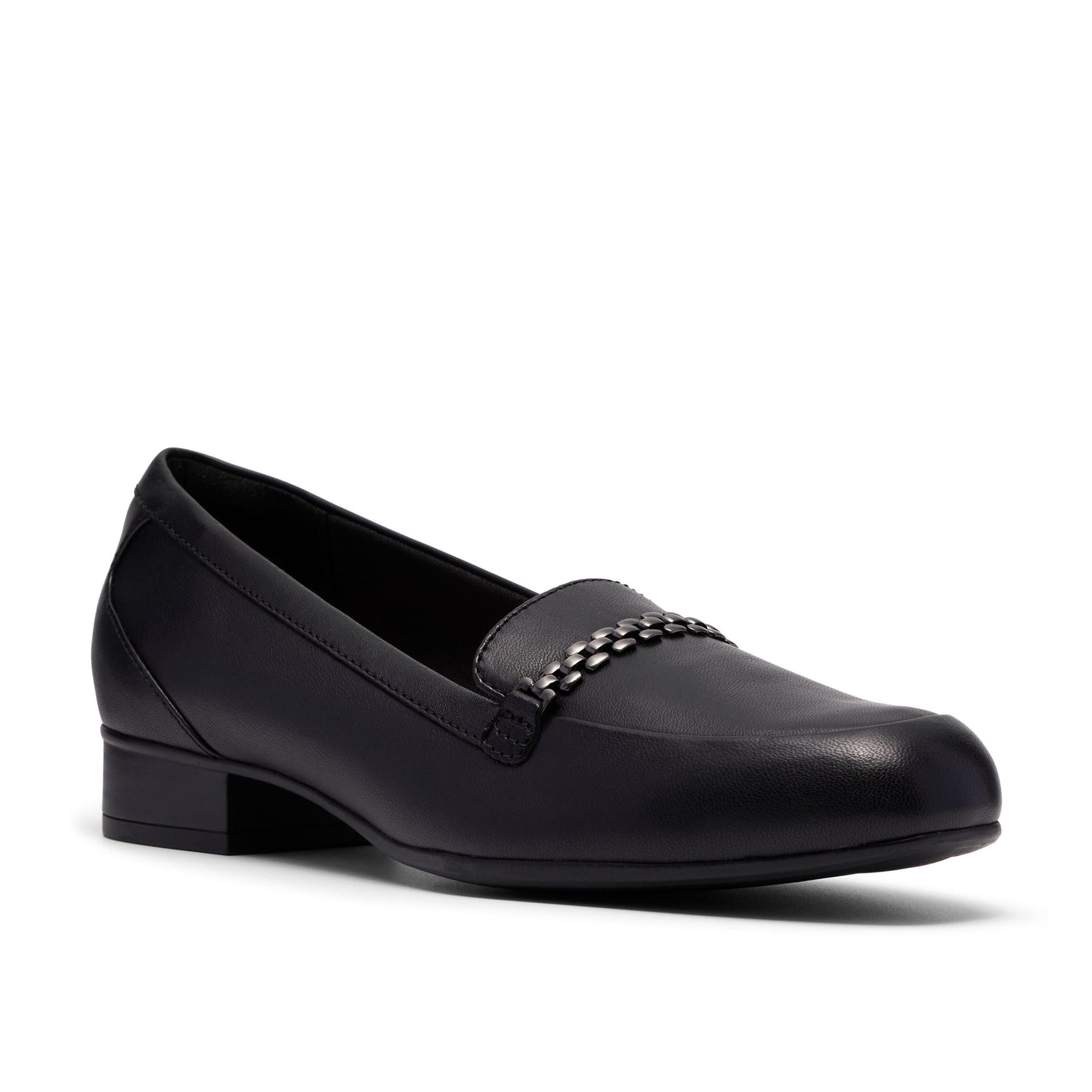 Clarks Clarks Women's Juliet Mia Black Leather Loafers, Slip Ons - 4