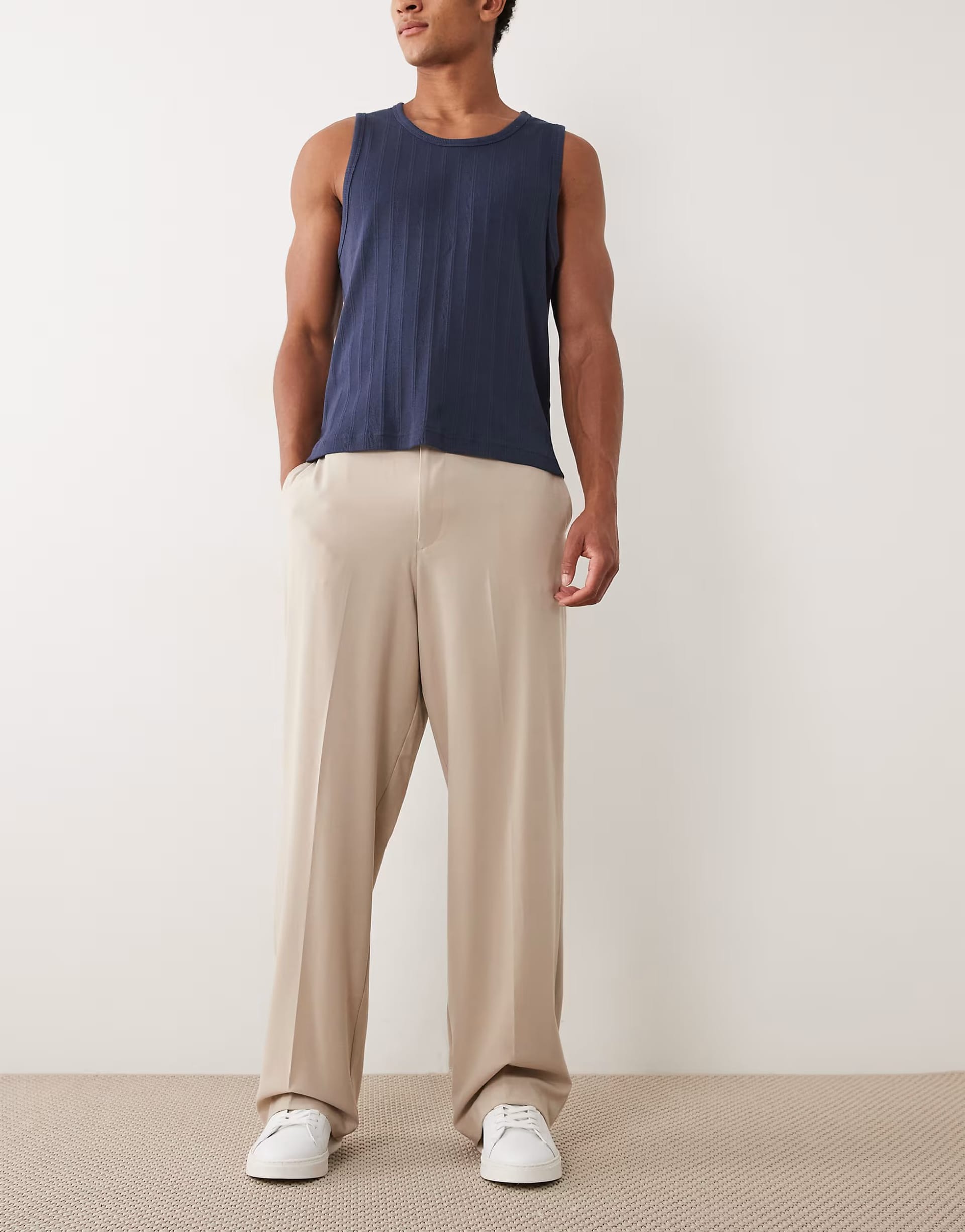 ASOS FlexMax™ Stone Wide Leg Trousers