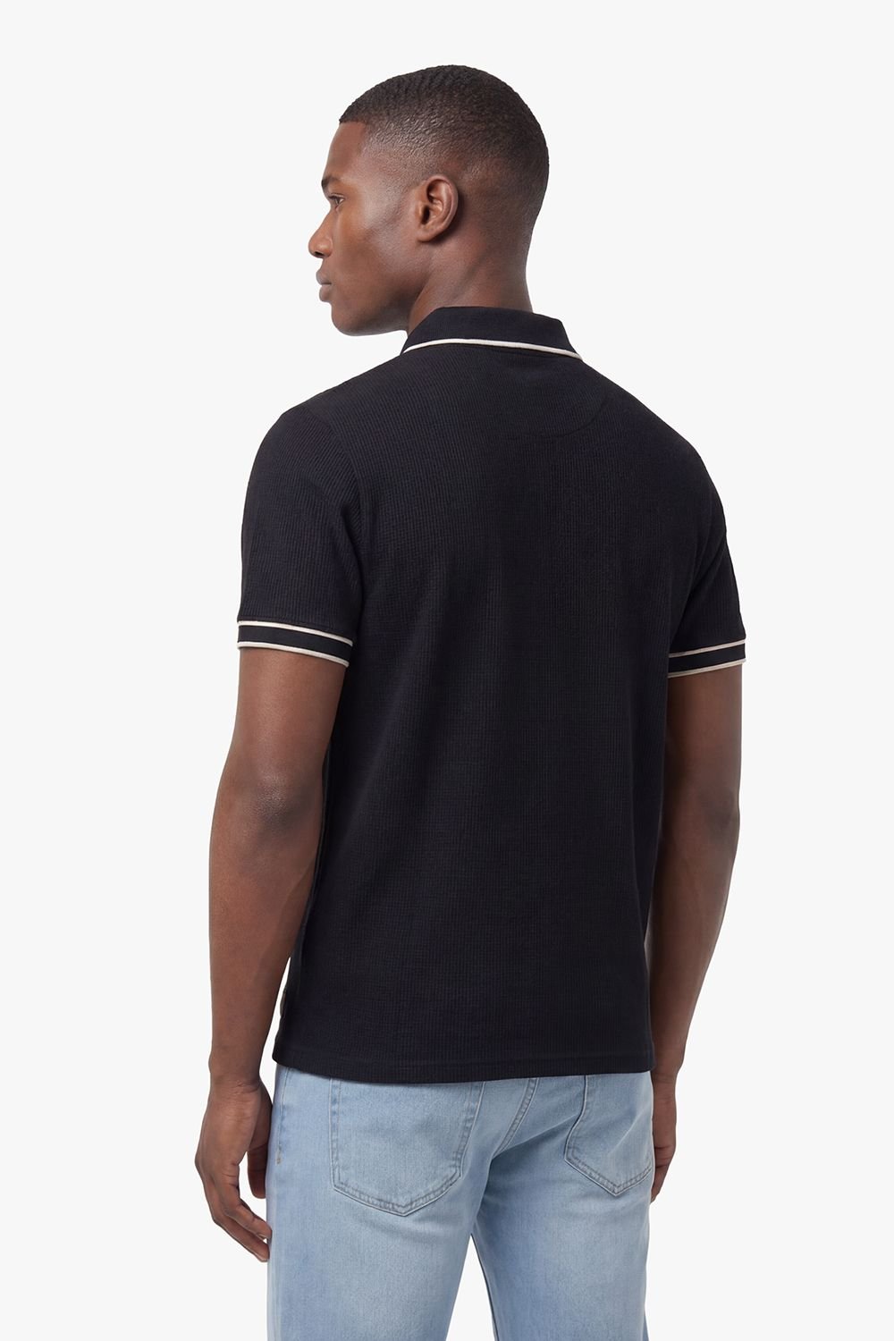 Luke 1977 Luke 1977 Men's Vesuvius Zip Neck Waffle Polo in Black - 2