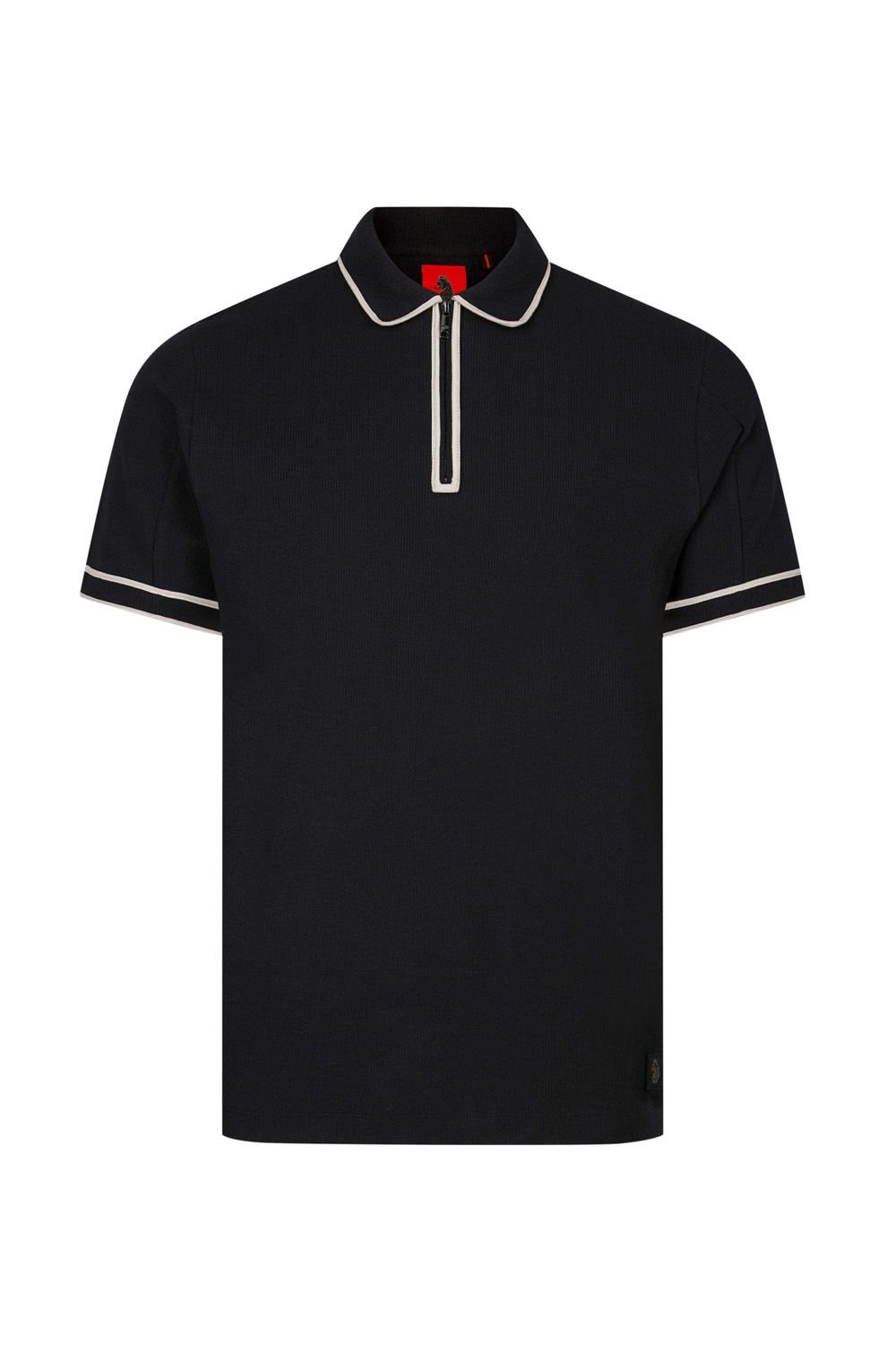 Luke 1977 Luke 1977 Men's Vesuvius Zip Neck Waffle Polo in Black - 4
