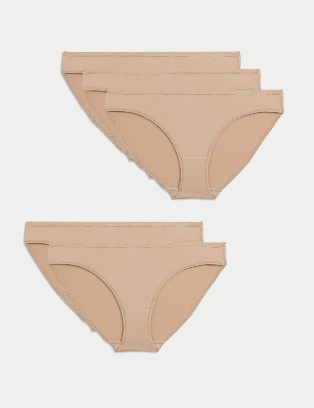 Marks & Spencer M&S 5pk Microfibre Low Rise Bikini Knickers Rose Quartz