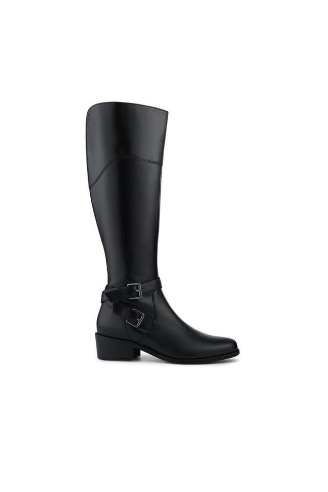 Jones Bootmaker Jones Bootmaker Women's Phoebe Medium Calf-Fit Leather Long Boots in Black - 2